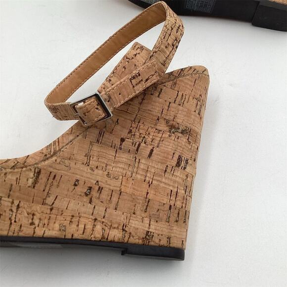 FOREVER 21 Women's Beige Cork Platform Wedge Sandals Size 8.5 - Picture 13 of 13